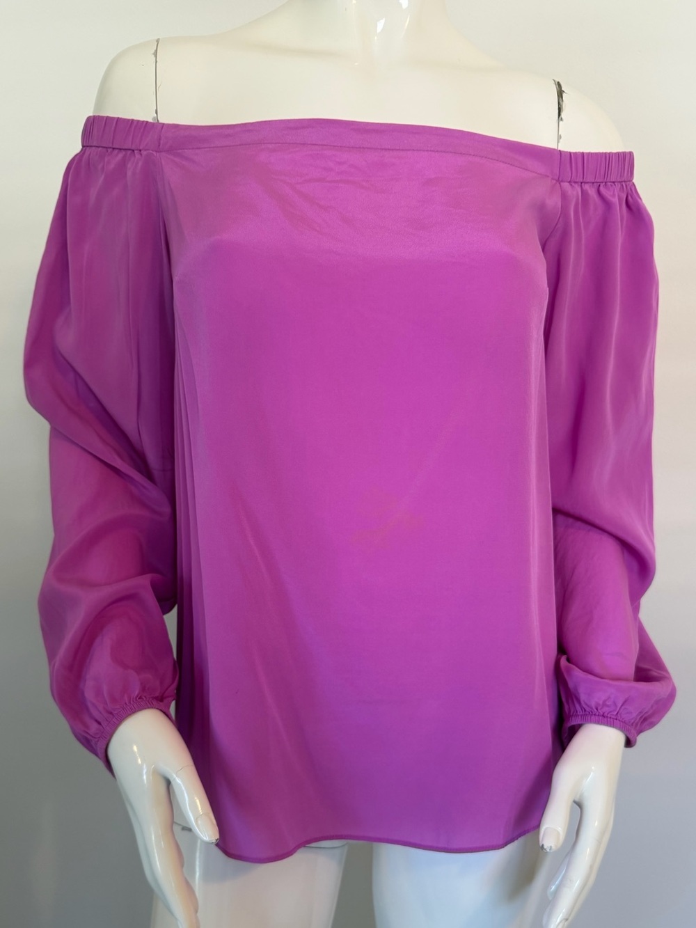 Lilly Pulitzer Women's Adira Off the Shoulder Silk Long Sleeve Top Size M